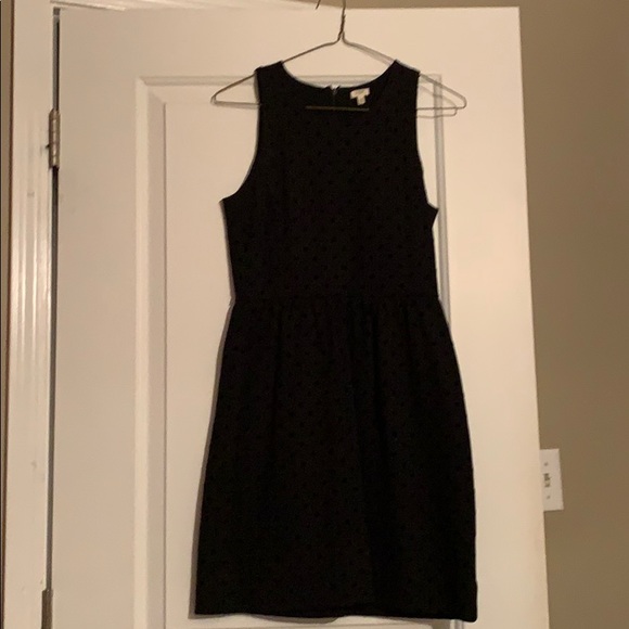 Jcrew black polka dot fit and flare dress size xs - Picture 4 of 4
